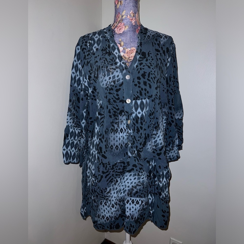 Blue Cheetah Print Dress Goose Island